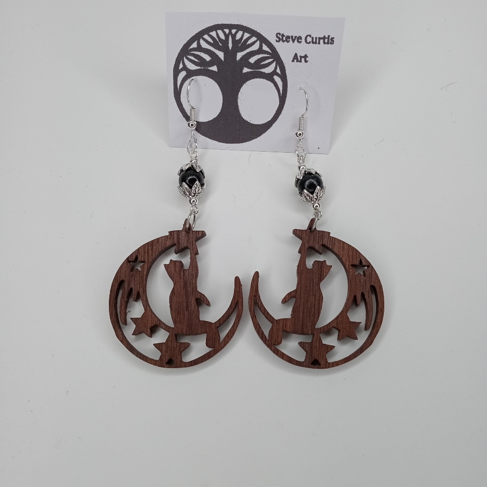 Kitty Solid Walnut Earrings